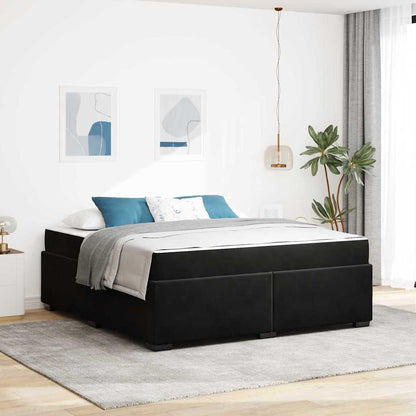 Struttura del letto con materasso Nero 180 x 200 cm Tessuto