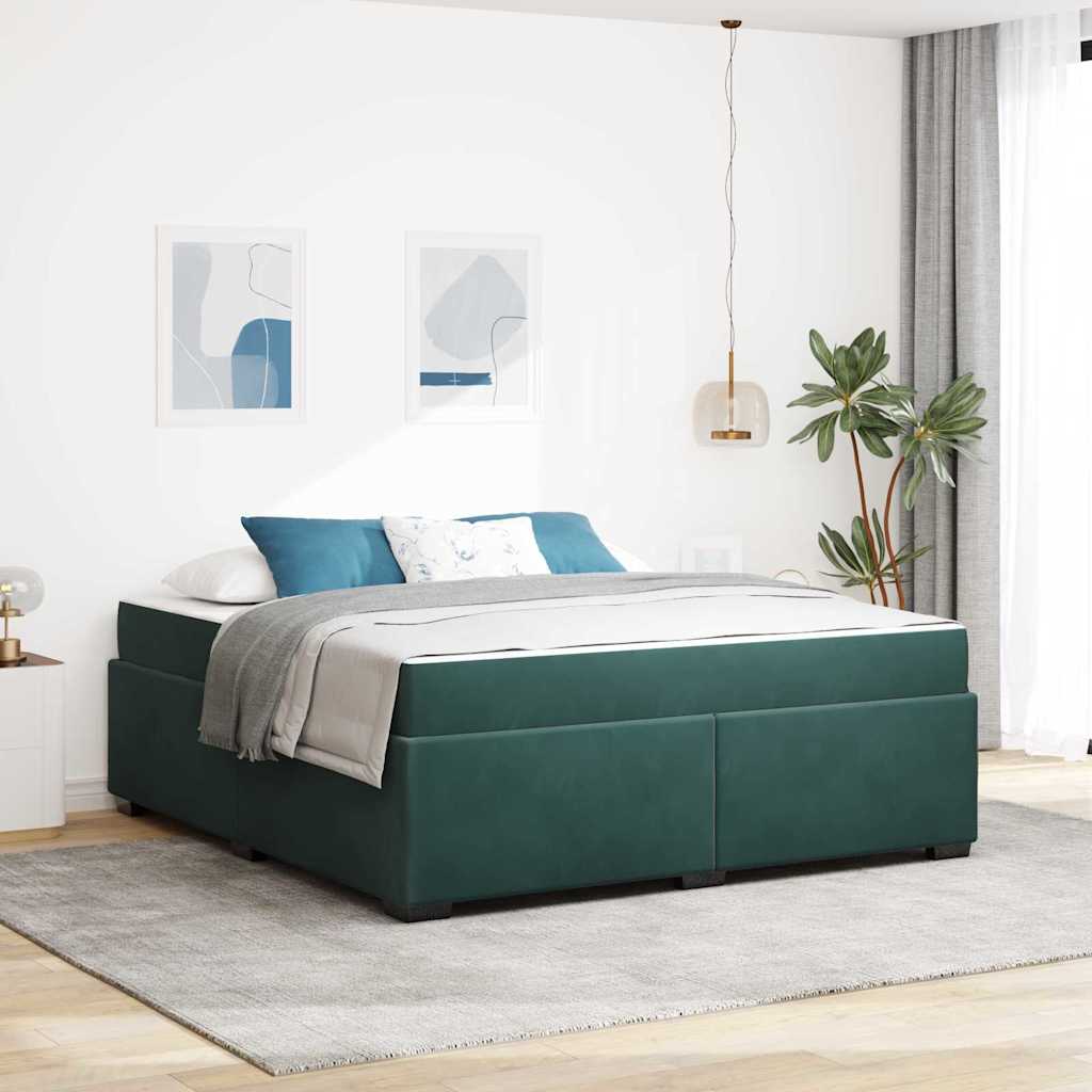 Struttura del letto Verde Scuro 180 x 200 cm Tessuto