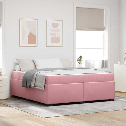 Struttura del letto con materasso Rosa 180 x 200 cm Tessuto