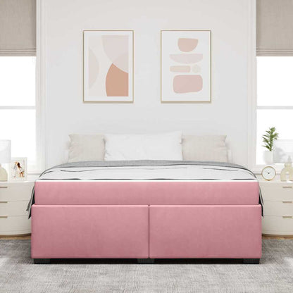 Struttura del letto con materasso Rosa 180 x 200 cm Tessuto