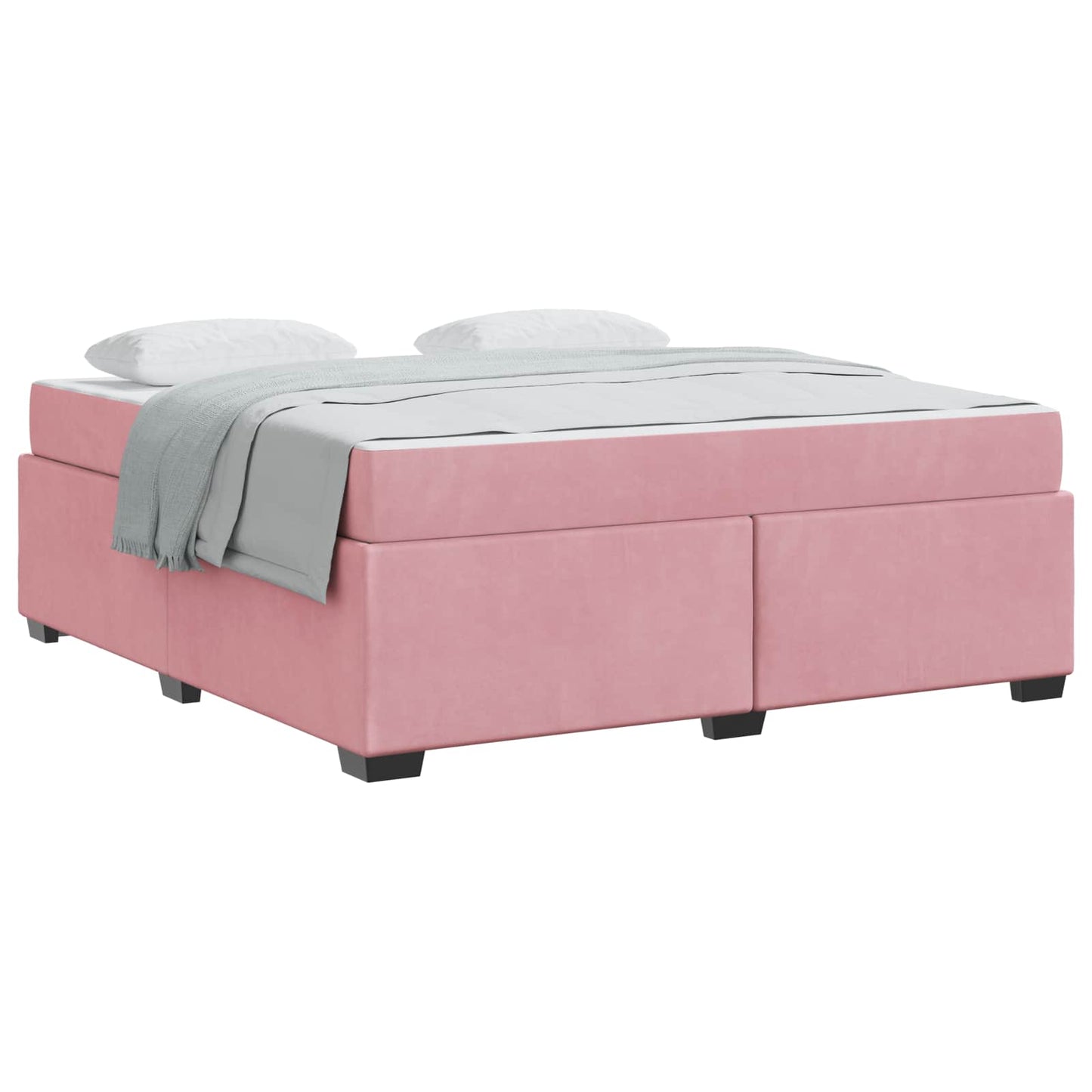 Struttura del letto con materasso Rosa 180 x 200 cm Tessuto