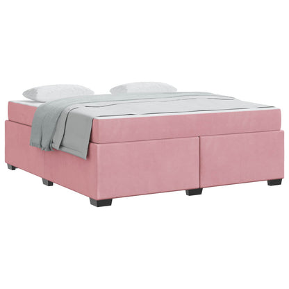 Struttura del letto con materasso Rosa 180 x 200 cm Tessuto