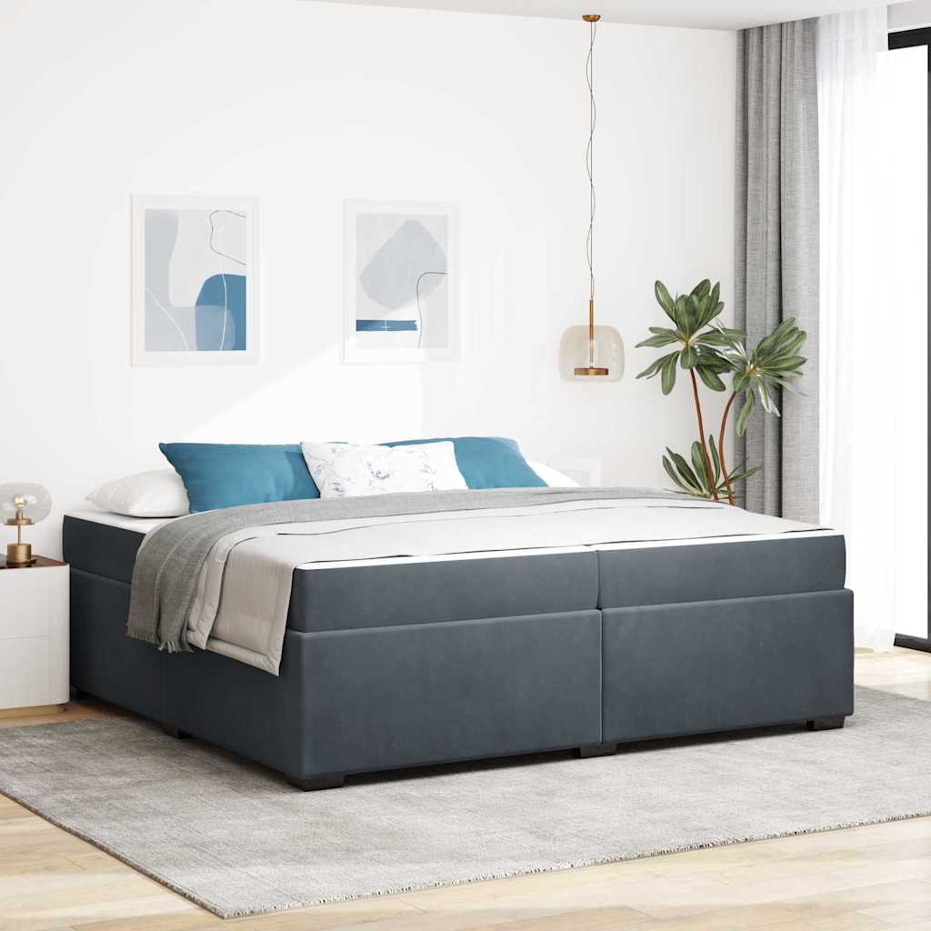 Struttura del letto Grigio scuro 200 x 200 cm Tessuto