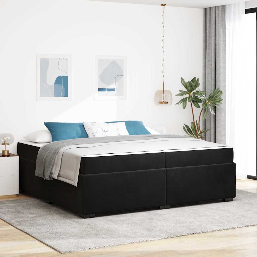 Struttura del letto con materasso Nero 200 x 200 cm Tessuto