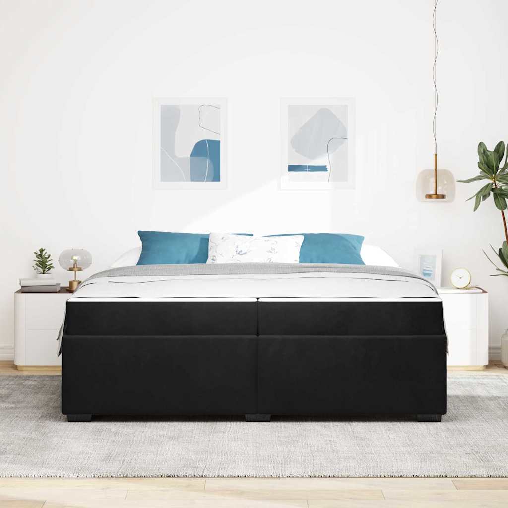 Struttura del letto con materasso Nero 200 x 200 cm Tessuto
