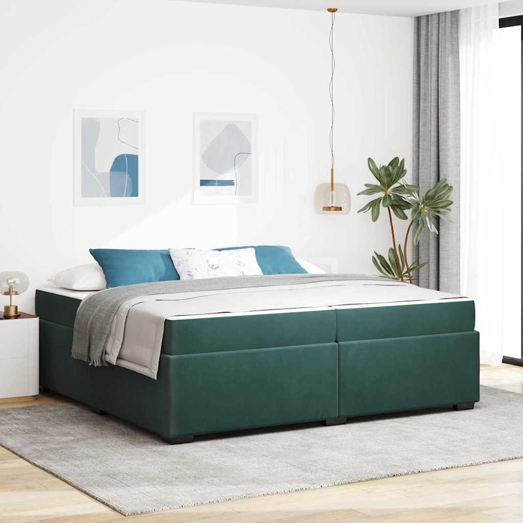 Struttura del letto Verde Scuro 200 x 200 cm Tessuto