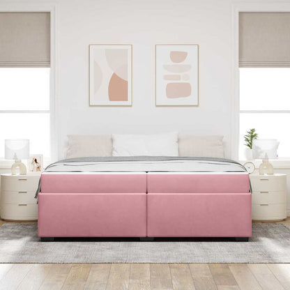 Struttura del letto con materasso Rosa 200 x 200 cm Tessuto