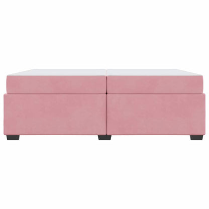 Struttura del letto con materasso Rosa 200 x 200 cm Tessuto