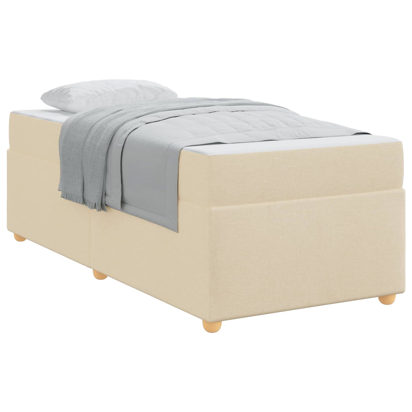 Struttura del letto con materasso Crema 80 x 200 cm Tessuto