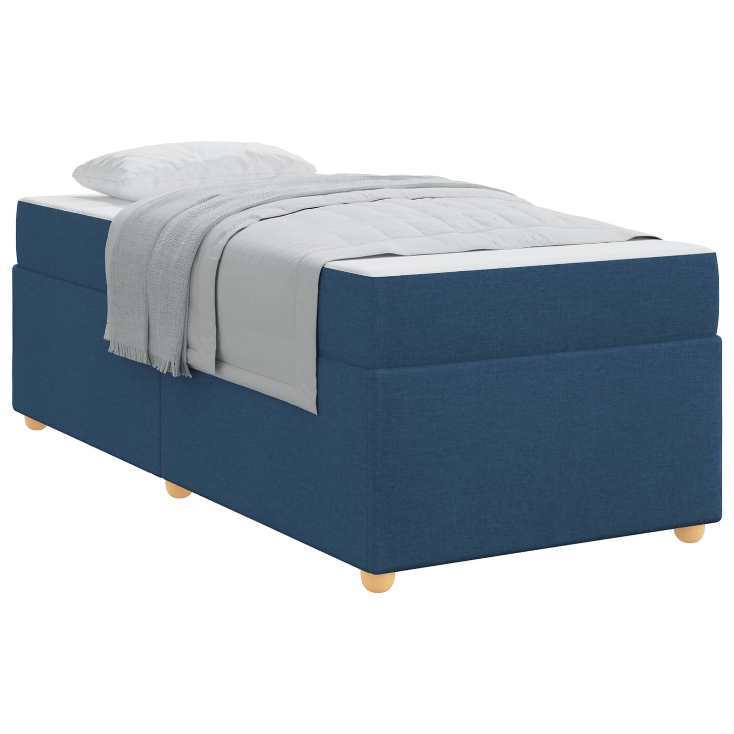 Struttura del letto con materasso Blu 90 x 190 cm Tessuto