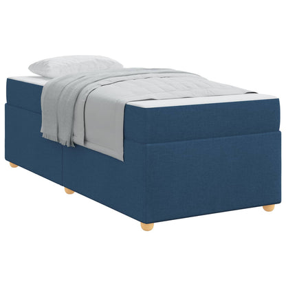 Struttura del letto con materasso Blu 90 x 190 cm Tessuto