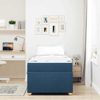 Struttura del letto con materasso Blu 100 x 200 cm Tessuto