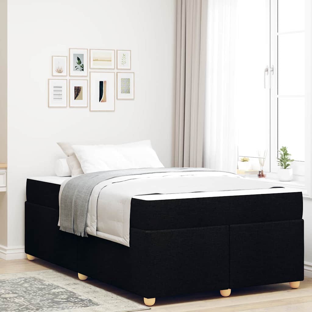 Struttura del letto con materasso Nero 120 x 190 cm Tessuto