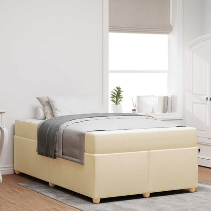 Struttura del letto con materasso Crema 120 x 190 cm Tessuto