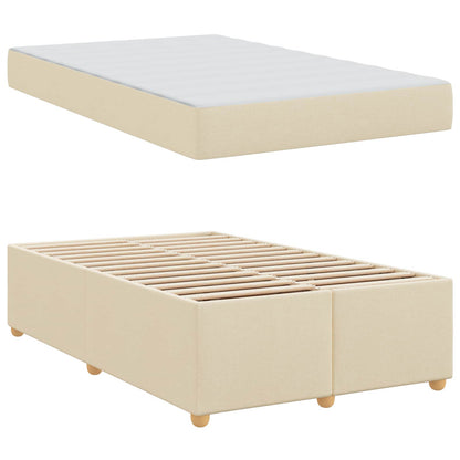 Struttura del letto con materasso Crema 120 x 190 cm Tessuto