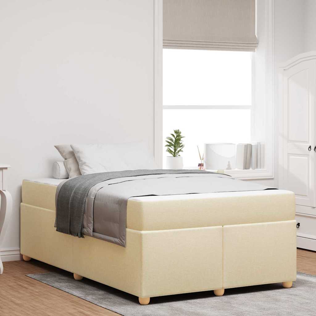 Struttura del letto con materasso Crema 120 x 200 cm Tessuto