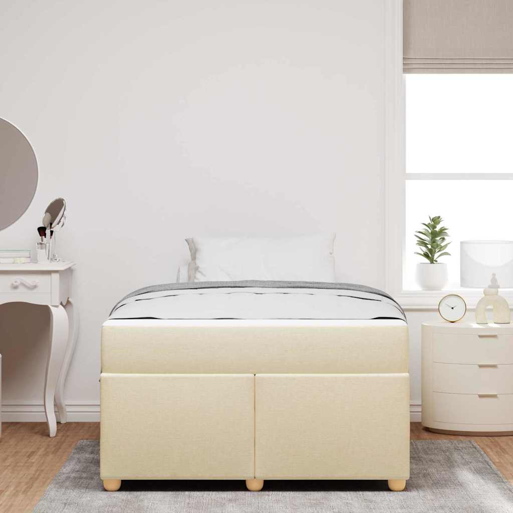 Struttura del letto con materasso Crema 120 x 200 cm Tessuto