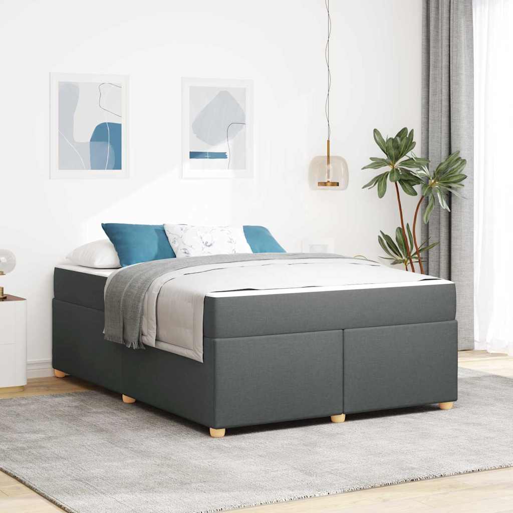 Struttura del letto Grigio scuro 140 x 200 cm Tessuto