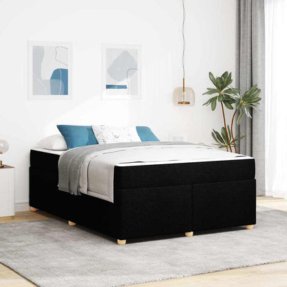 Struttura del letto con materasso Nero 140 x 200 cm Tessuto
