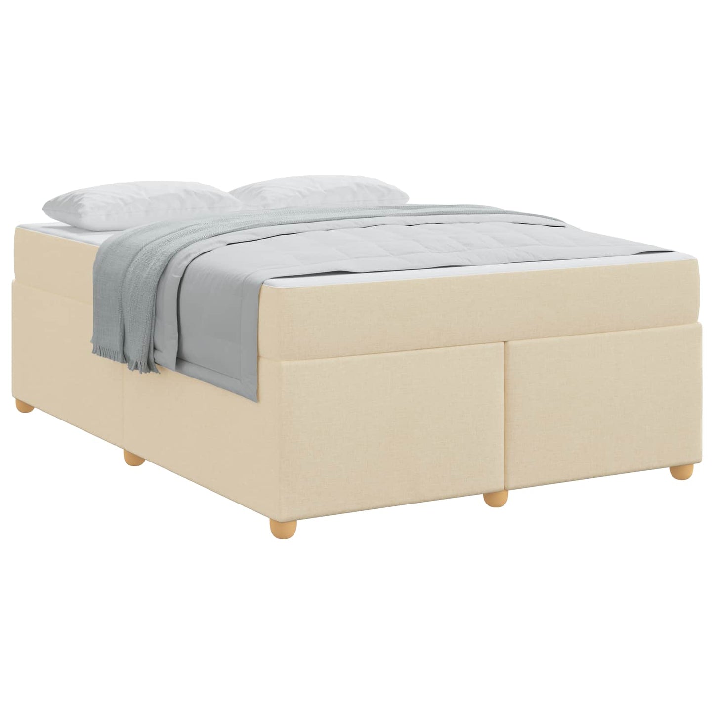 Struttura del letto con materasso Crema 140 x 200 cm Tessuto