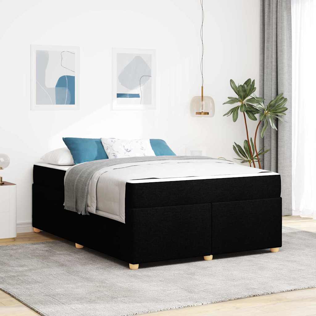 Struttura del letto con materasso Nero 160 x 200 cm Tessuto