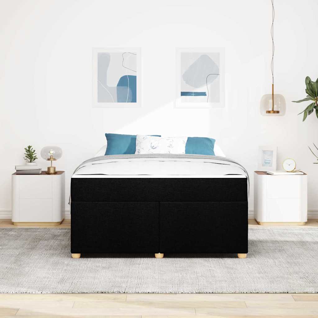 Struttura del letto con materasso Nero 160 x 200 cm Tessuto