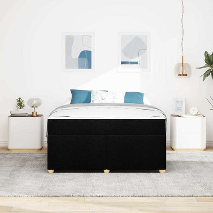 Struttura del letto con materasso Nero 160 x 200 cm Tessuto