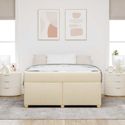 Struttura del letto con materasso Crema 160 x 200 cm Tessuto