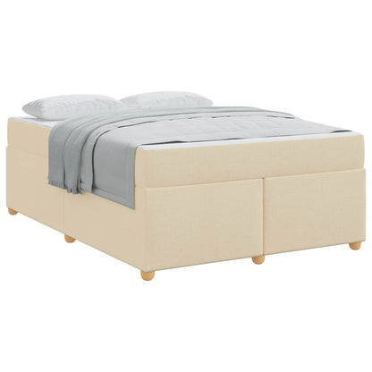 Struttura del letto con materasso Crema 160 x 200 cm Tessuto
