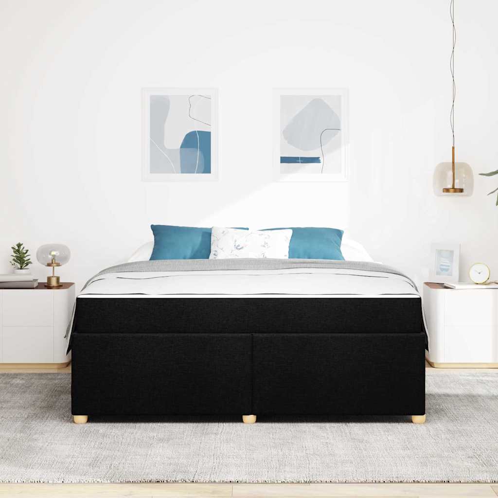 Struttura del letto con materasso Nero 180 x 200 cm Tessuto