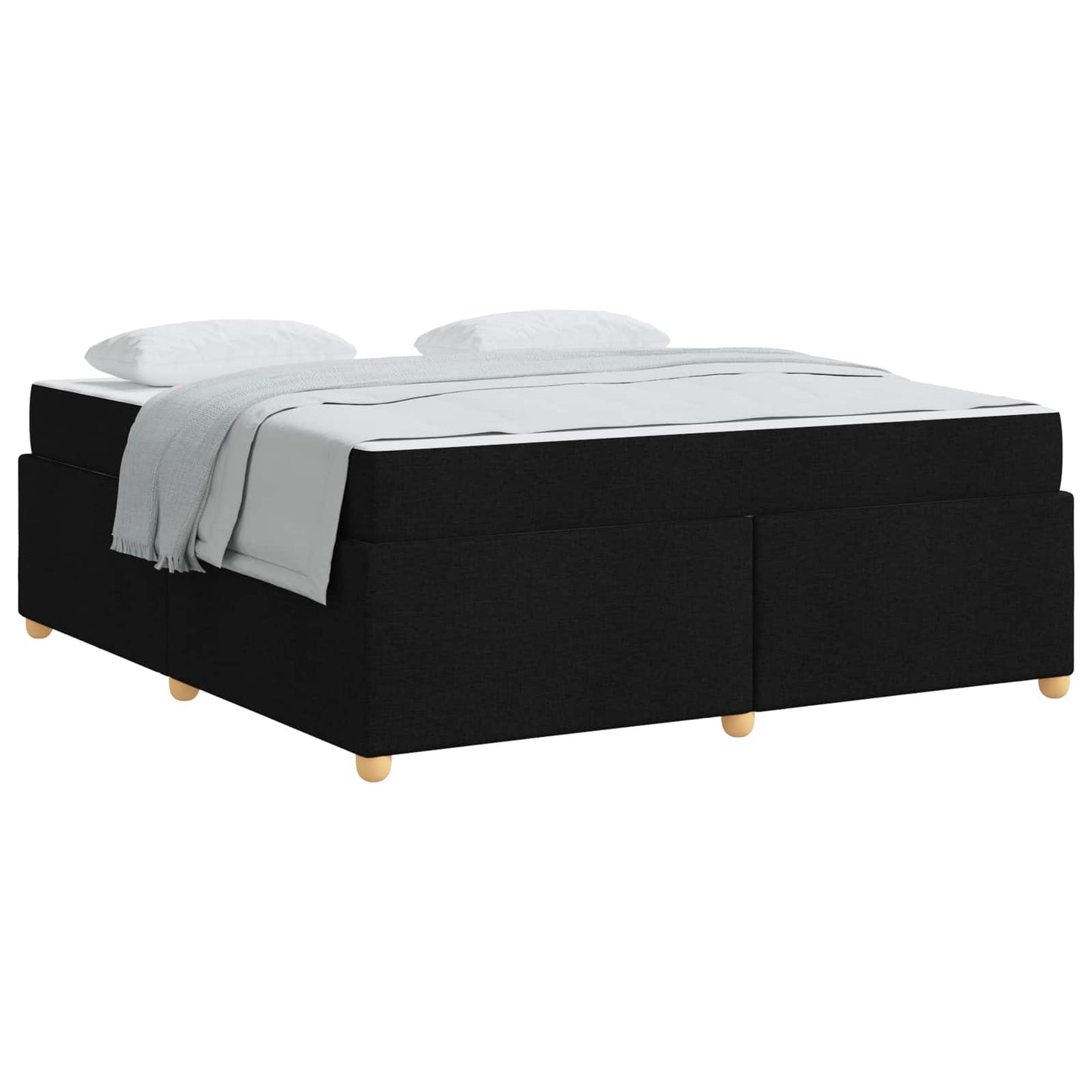 Struttura del letto con materasso Nero 180 x 200 cm Tessuto