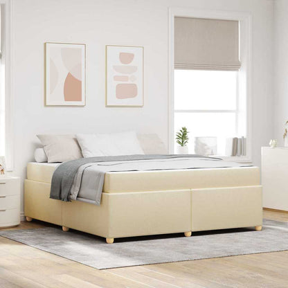 Struttura del letto con materasso Crema 180 x 200 cm Tessuto