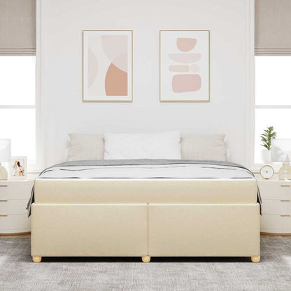 Struttura del letto con materasso Crema 180 x 200 cm Tessuto