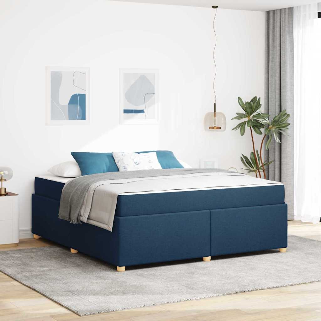 Struttura del letto con materasso Blu 180 x 200 cm Tessuto