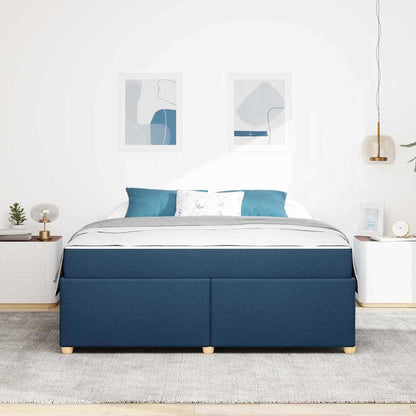 Struttura del letto con materasso Blu 180 x 200 cm Tessuto