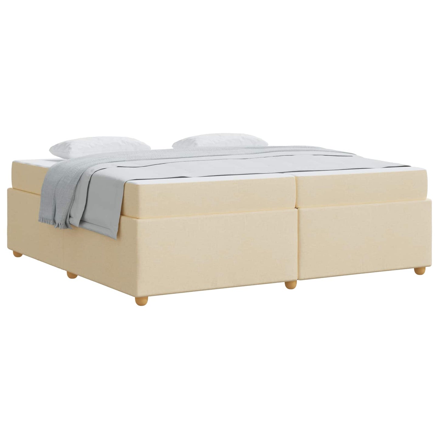 Struttura del letto con materasso Crema 200 x 200 cm Tessuto