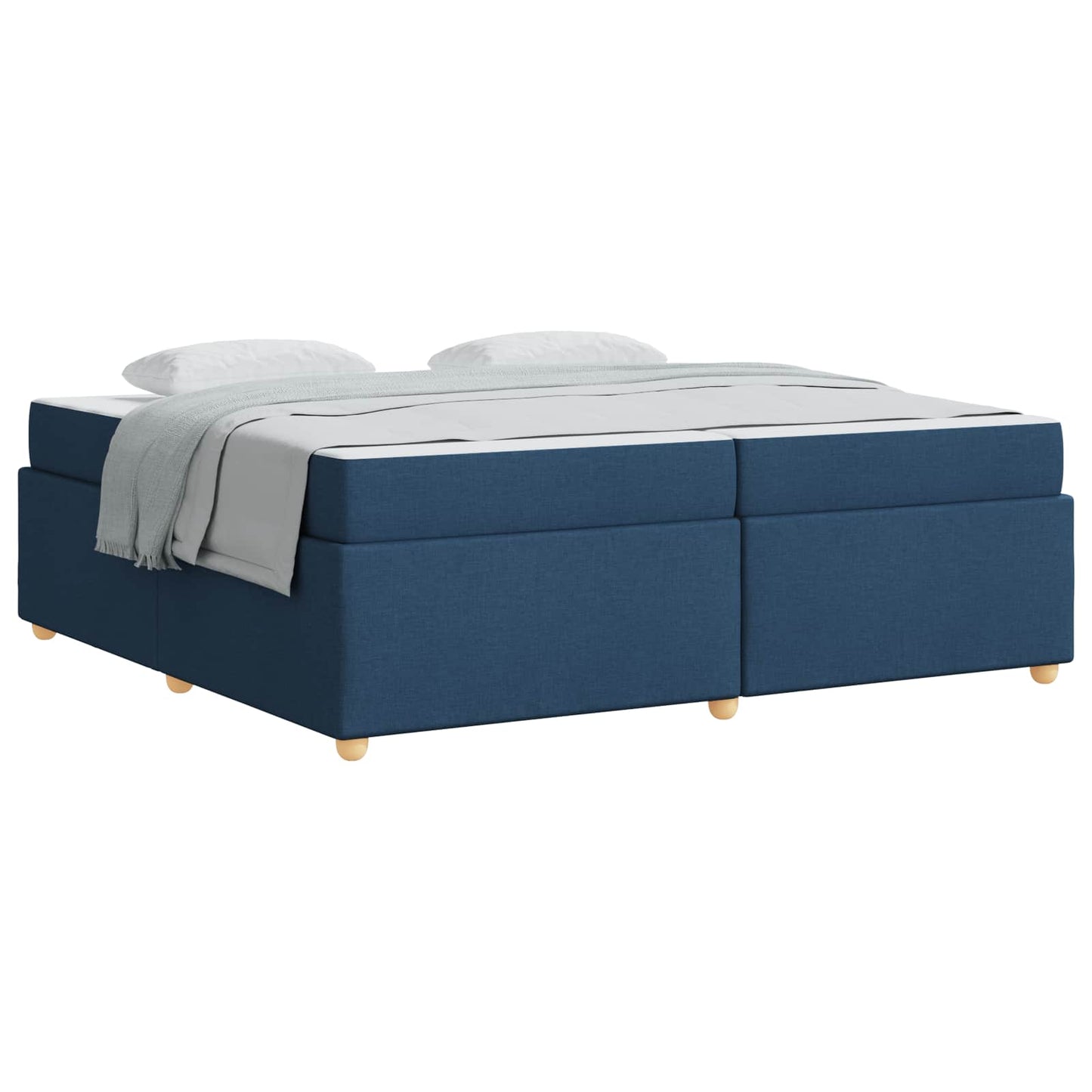 Struttura del letto con materasso Blu 200 x 200 cm Tessuto