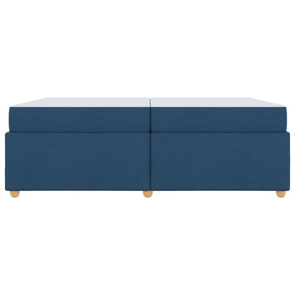Struttura del letto con materasso Blu 200 x 200 cm Tessuto