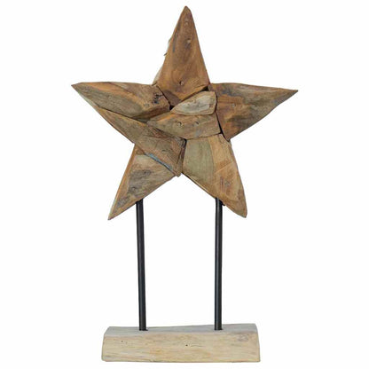 Stella di Natale Marrone 31 x 15 x 46 cm Legno di teak solido