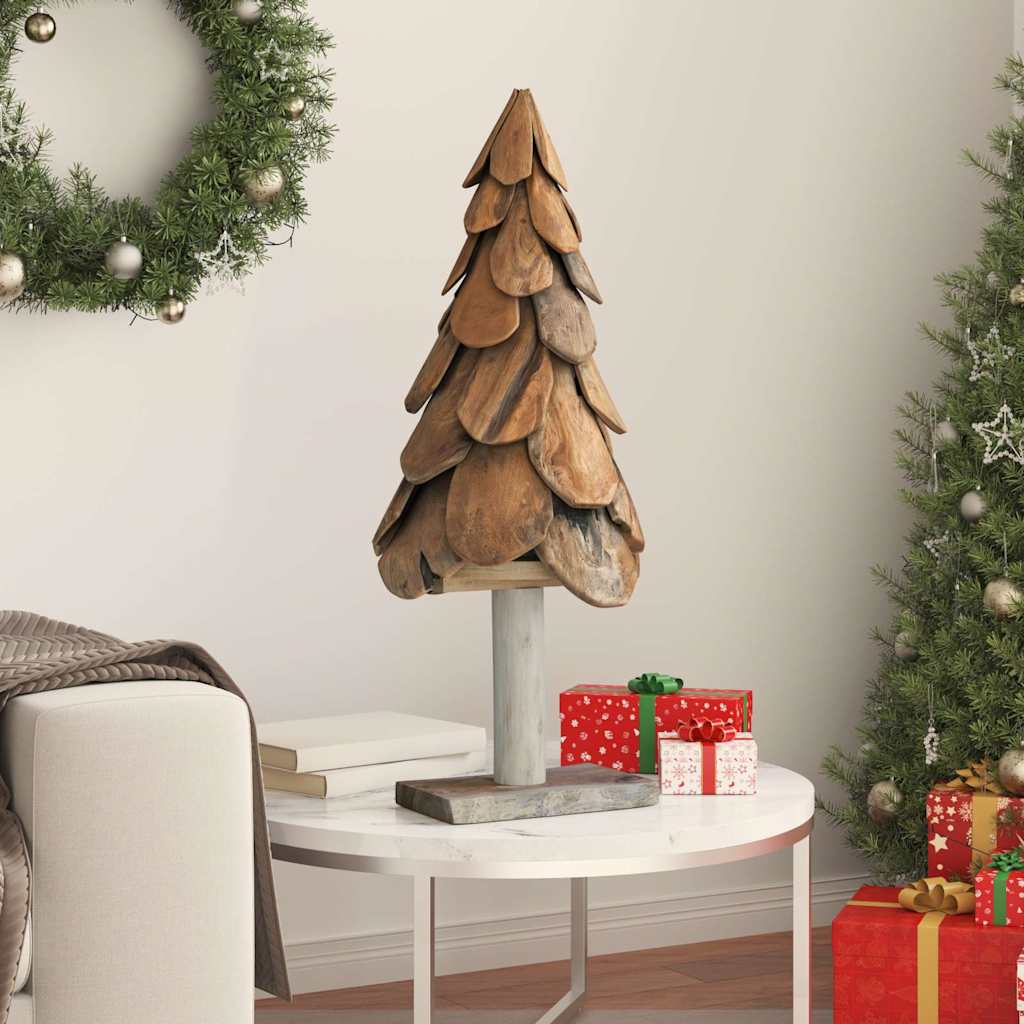 Albero di Natale Marrone 91 cm Legno massello di teak