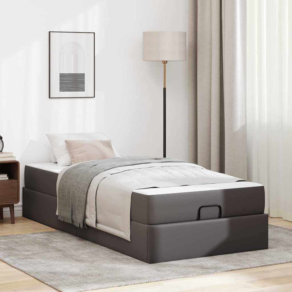 Struttura letto con materasso con materasso 2 pcs Grigio PVC