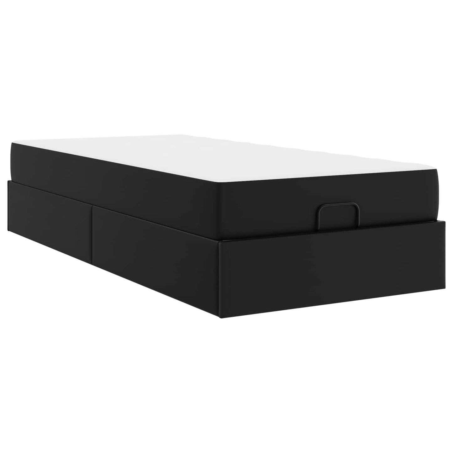 Struttura letto con materasso con materasso 2 pcs Nero PVC