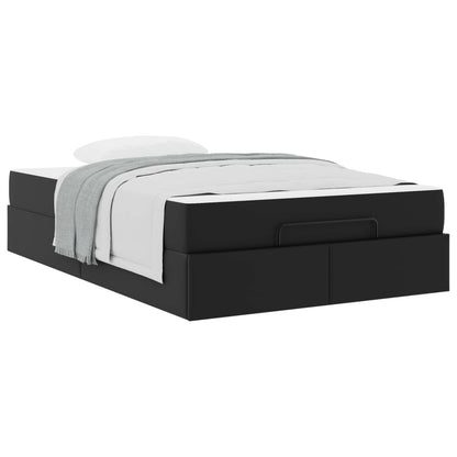Struttura letto con materasso con materasso 2 pcs Nero PVC