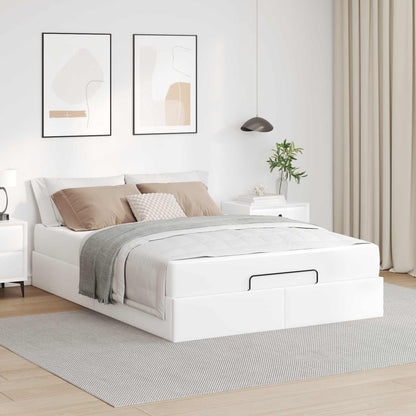 Struttura letto con materasso con materasso 2 pcs Bianco PVC