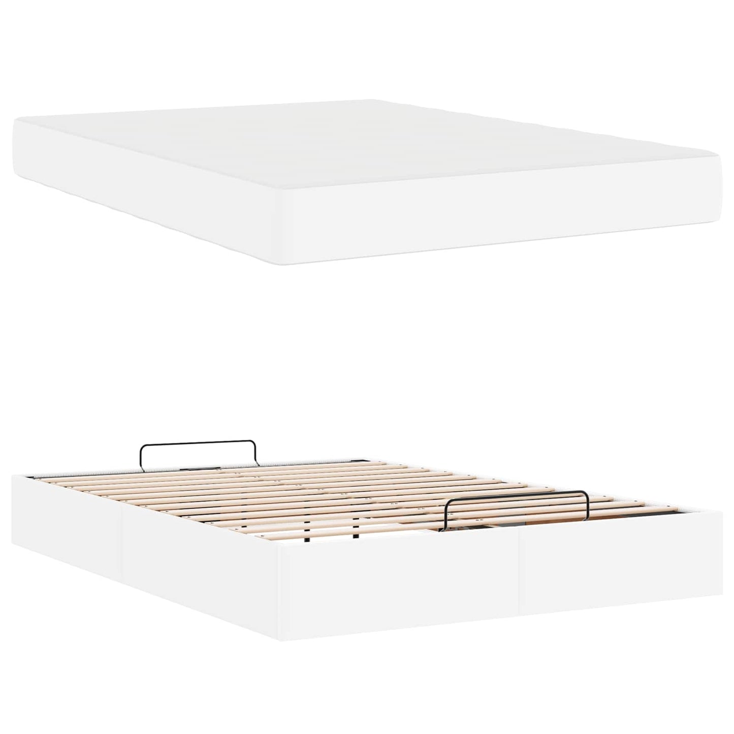 Struttura letto con materasso con materasso 2 pcs Bianco PVC