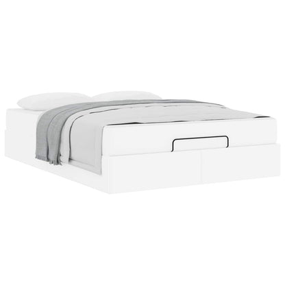 Struttura letto con materasso con materasso 2 pcs Bianco PVC