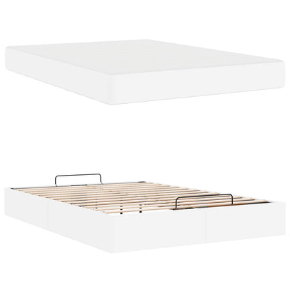 Struttura letto con materasso con materasso 2 pcs Bianco PVC