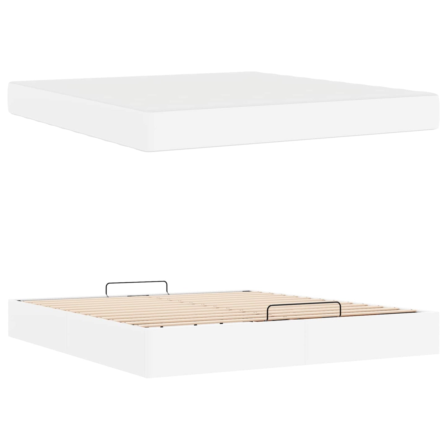 Struttura letto con materasso con materasso 2 pcs Bianco PVC