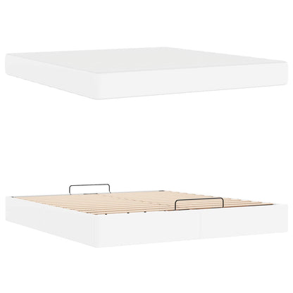 Struttura letto con materasso con materasso 2 pcs Bianco PVC