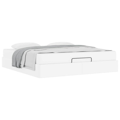 Struttura letto con materasso con materasso 2 pcs Bianco PVC